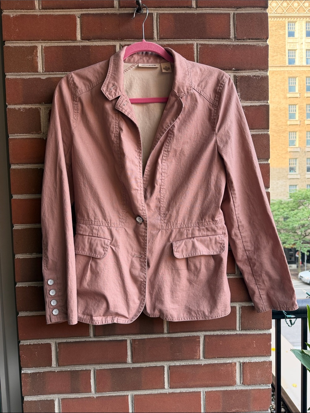 DKNY Dusty Rose Cotton Blazer Jacket